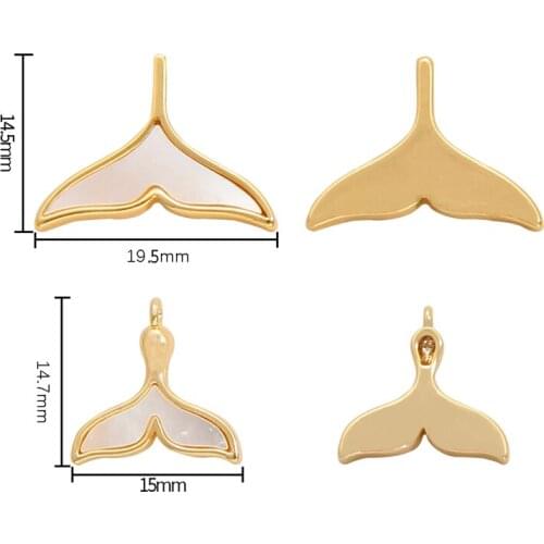 1Pc 18K Gold Plated Copper Round Fish tail Butterfly Shape Necklace Fashion Charms Pendant For Necklace Bracelet Making DIY