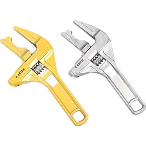 16-68mm 55mm Mini Adjustable Spanner Short Shank Large Openings Wrench Head Depth Wrench for Bathroom Screw Machine Repairing