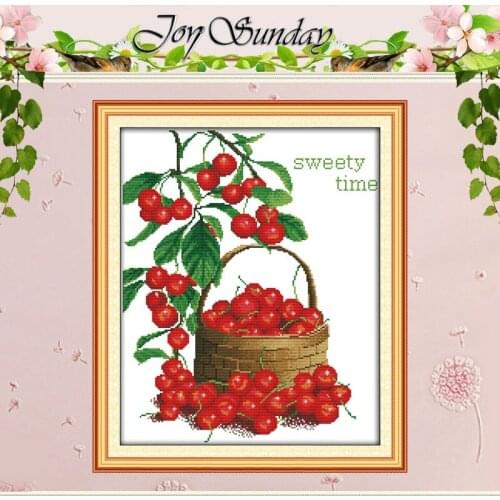 Sweet Times Patterns Counted Cross Stitch 11CT 14CT Cross Stitch Sets Wholesale Cherry Cross-stitch Kits Embroidery Needlework