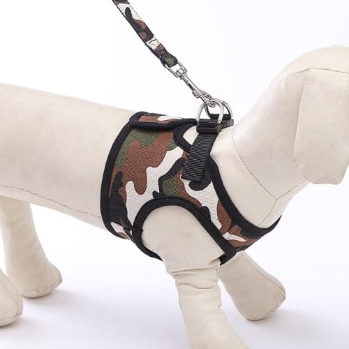 Pet Dog Traction Chest Strap Breathable Pet Leash Camouflage Pet Vest Arnes Perro Mediano Dog Harness Mascotas Perros Accesorios