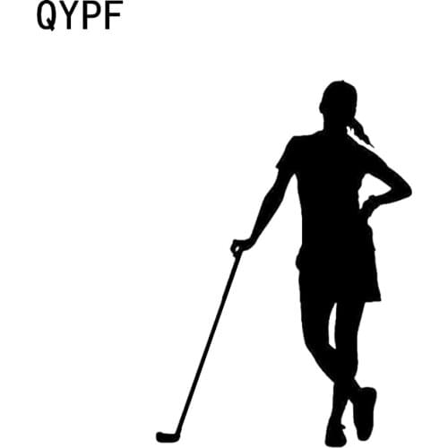 QYPF 9.4*13.5CM Interesting Golfer Sport Decor Car Sticker Silhouette Bumper Window Vinyl C16-1486