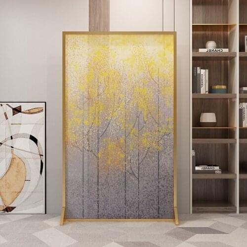 Modern Nordic Light Luxury Screen Partition Living Room Entrance Art Screen Office Metal Mobile Screen Customized Partition