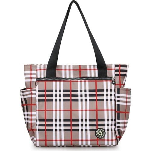 Stripe decoration Waterproof Oxford Duffle Large Capacity Women Travel Shoulder Valise Womens Handbags Shopping Bags