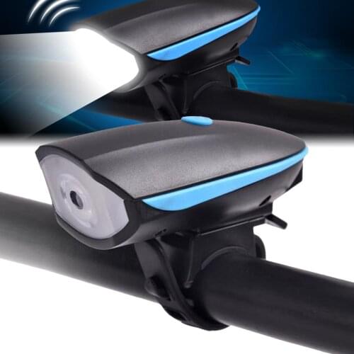 Waterproof Bike Bicycle Front Light Horn USB Rechargeable LED Headlight Bike Bicycle MTB Road Warning Lamp Cycling FlashLight