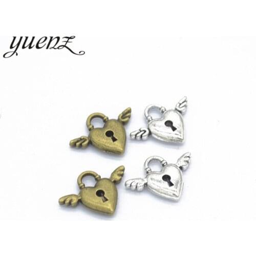 YuenZ 15 pcs Antique silver Plated lock Charm Pendants for Jewelry Making DIY Accessories Jewelry Findings 18*13mm O104