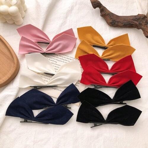 New Cat Ear Pair Clip Sweet Solid Color Hairpins For Women Girl Korean Trendy Hair Clip Hair Accessories Barrettes Duckbill Clip