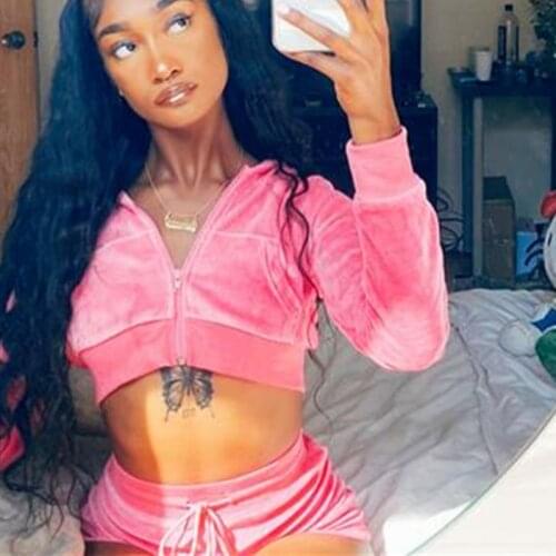 Velvet Zipper Sweatshirt And short Pants Fat Sister Sportswear 2021 Womens Spring/Fall Fabric Tracksuits women Two Pieces Set