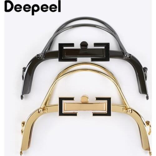Deepeel 1/2pcs 10*20.5cm Metal Purse Kiss Clasp Bag Lock Frame Buckle Wallet Handle Women DIY Sewing Coin Bag Hardware Accessory