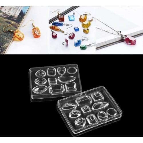 1 Pcs 10 Shapes Geometry Gem Silicone Molds Pendants Earrings UV Epoxy Resin Casting Mold For DIY Jewelry Making Accessories