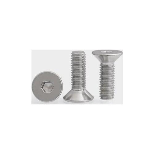 55pcs M4 304 Allen Screws Stainless steel Countersunk Head Hexagon Socket Screw Machine Thread Nails 32mm-50mm