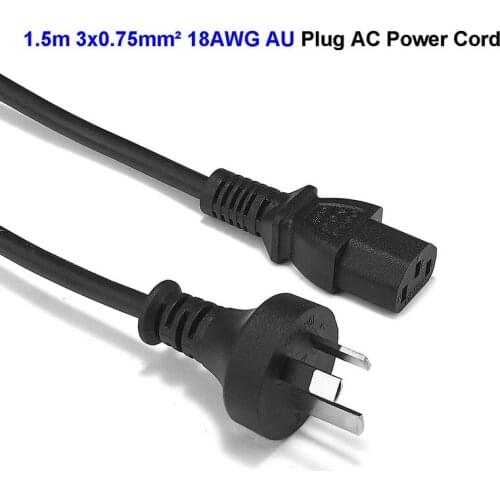 50pcs Australia Power Cable 1.5m IEC C13 Power Extension Cord For PC Computer Monitor 3D Printer TV Xbox One LG TV Projector