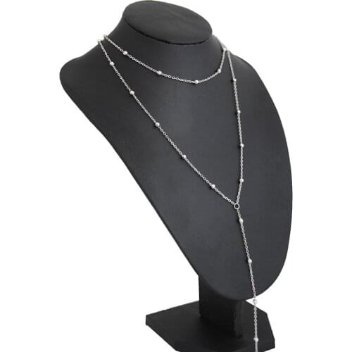 Bohemian long Necklace For Women Golden Color Beads Chain Necklace Gift For Girlfriend Wholesale Dropshipping