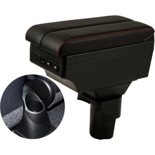 For Nissan March Micra K13 MK4 IV armrest box central Store content Storage box with cup holder phone holder USB interface