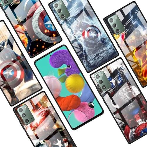 Captain America cool for Samsung Galaxy Note 20 Ultra 10 Lite Plus 9 8 5G A70 A50 A40 A30 A20 Tempered Glass Phone Case