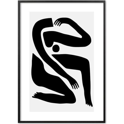 Black White Abstract Human Body Nordic Wall Art Print Paper Painting Poster And Prints Wall Pictures For Living Room Decor