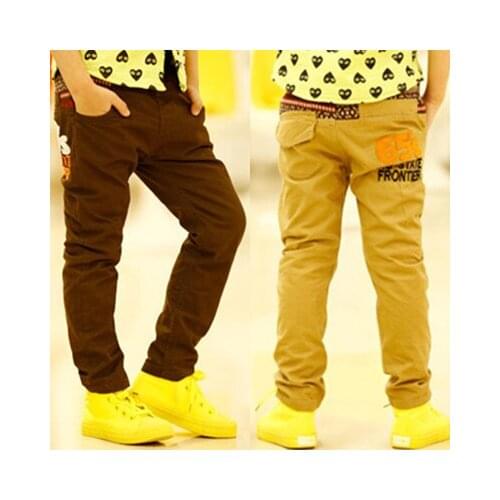 2019 boys spring patchwork embroidery letters pockets pants kids new casual pants for boys 3-8 years