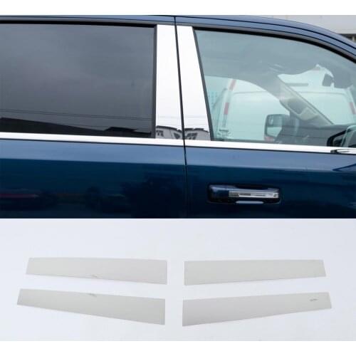 For Dodge Ram 2018 Up Car Window Pillar Decoration Strips Trim Stainless Steel Styling Molding 4pcs