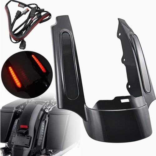 Motor Rear Fender Extension Fascia LED Turn Signal Tail Light Smoke Lens For Harley Touring Road King Electra Street Glide 09-13