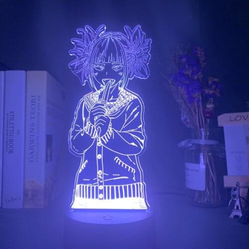Toga Himiko Figure Led Night Light My Hero Academia Gift Nightlight for Kids Bedroom Decoration Light Bedside Table 3d Lamp USB