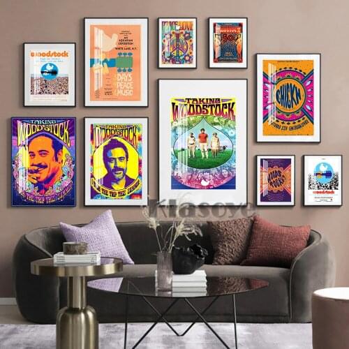 Taking Woodstock Comedy Movie Vintage Art Prints Poster Abstract Collage Wall Picture Retro Geometric Canvas Painting Home Decor