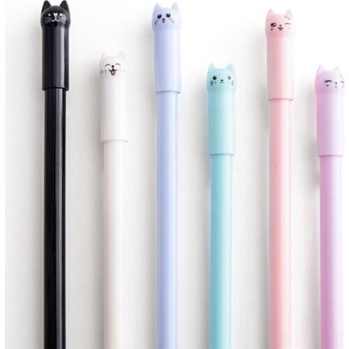 50PCS/set Kawaii Cat Gel Pen 0.5mm Creative Cute Neutral Ink Pen Children Gift School Office Writing Supplies Stationery