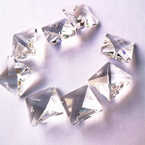 Top Quality Multi-size Crystal Square Beads Two Holes For Chandelier Parts Garland Strand Wedding Decoration Curtain Accessories