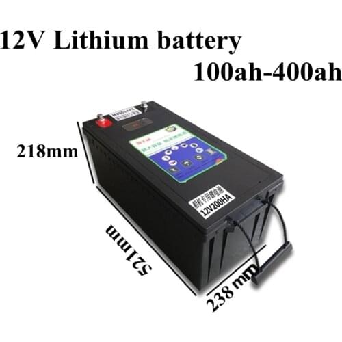 Customized 12V 100Ah/150Ah/200Ah/260Ah/300Ah/400Ah Lithium Ion Battery Pack Built-in BMS for Solar Energy Motorhome +charger