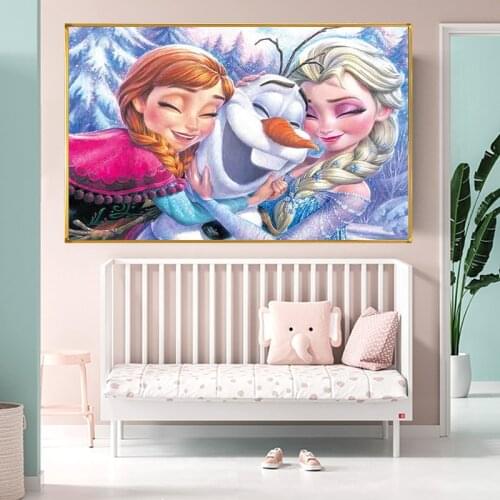 Disney Cartoon Anime Mermaid Rapunzel and Pascal Canvas Painting Poster and Print Wall Art Pictures for Children Room Home Decor