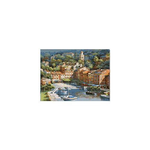 MaHuaf-W1138 Sunny Italy town Diy oil paintings by numbers on canvas wall art animal picture for bedroom decoration