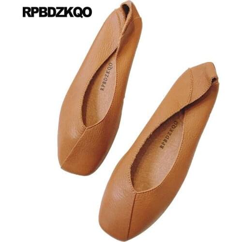 Brown Size 9 Vintage 2018 Grey Traditional Chinese Shoes Elderly Square Toe Work Slip On Flats Designer Retro Ladies Women China