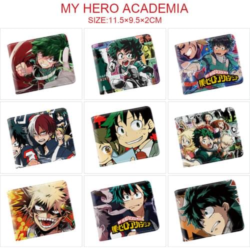 Anime My Hero Academia PU Wallet Mens Bifold Casual Teenager Gifts Photo Coin Card Holders Cosplay Boys Girls Leather Purses
