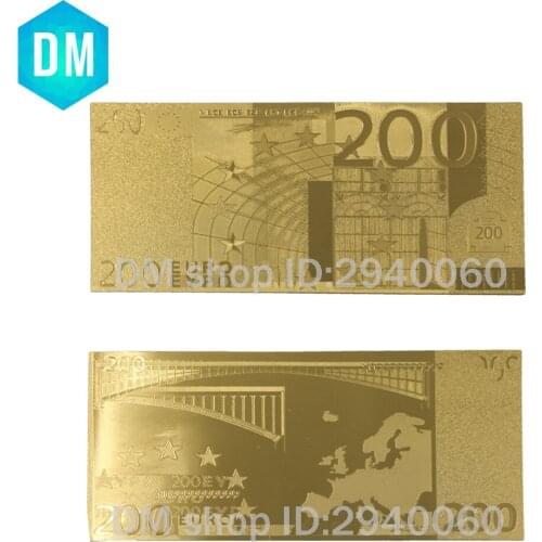 NICE Euro Banknotes 24k Gold 2002 Year Renaissance Architectural Style Fake Euros 20 EUR Home Decor Gift