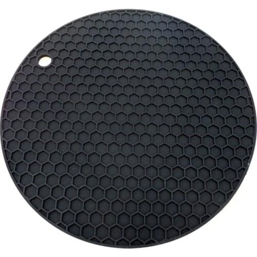 Multi-use Round Silicone Non-slip Heat Resistant Mat Hang Tableware Coaster Cushion Placemat Pot Holder