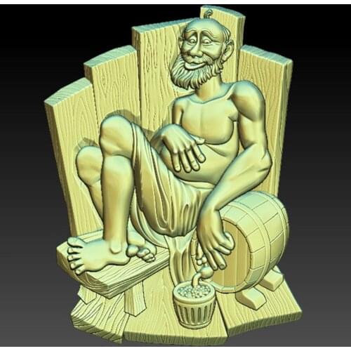 3d STL Model for CNC Router Engraver Carving Machine Relief Artcam Aspire - old man
