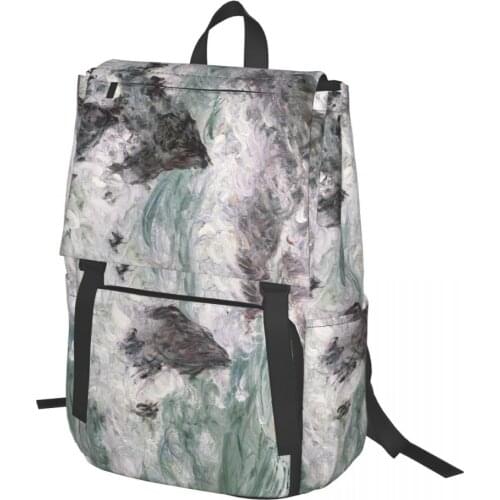 Monet,Tempete A Belle Ile,1886 Backpack for Girls Boys Travel RucksackBackpacks for Teenage school bag