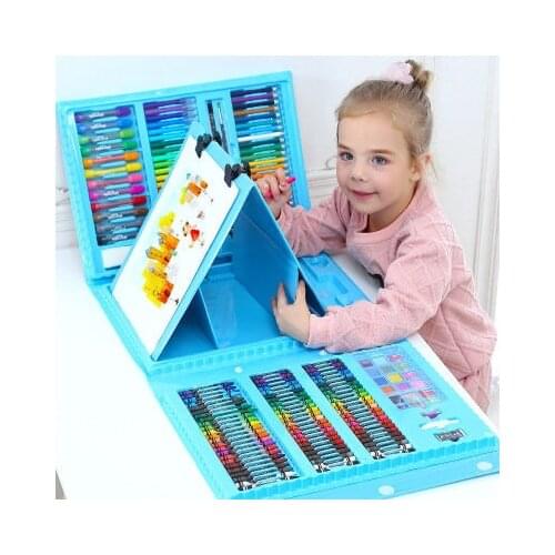 176 Colors Childrens watercolor brush set with Gifts Box painting brush hand drawing With drawing board for kids Birthday Gift