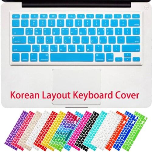 US Layout Korean Letters Alphabet Keyboard Stickers for Macbook Pro 13" 15" 17"/Macbook Air 13 Retina 13 Silicone keyboard Cover