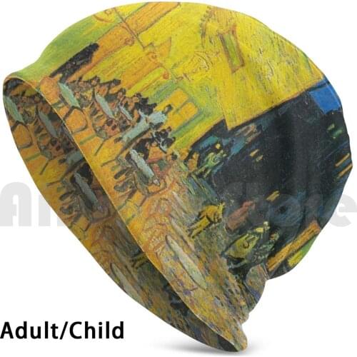 Café Terrace At Night. The Cafe Terrace On The Place Du Forum. Coffeehouse , In The Evening. Beanies Knit Hat