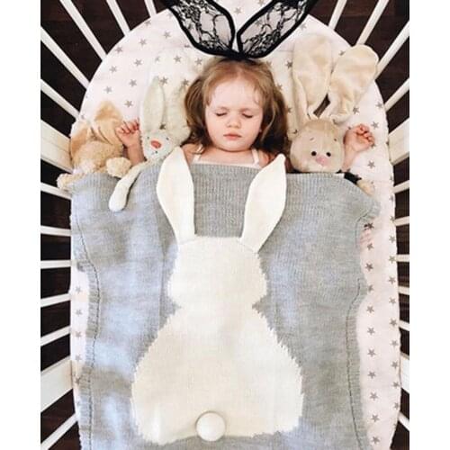 Rabbit ear blanket three dimensional rabbit blanket children knitting blanket beach mat baby baby blanket