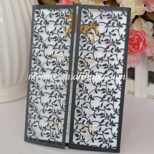 Leaves laser cut invitation cards wedding,fancy wedding decorations greeting card