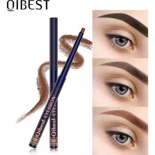 QIBEST Eyebrow Pen Waterproof 5 Colors Eye Brow Tint Natural Long Lasting Cosmetics Professional Beauty Makeup Eyebrow Pencil