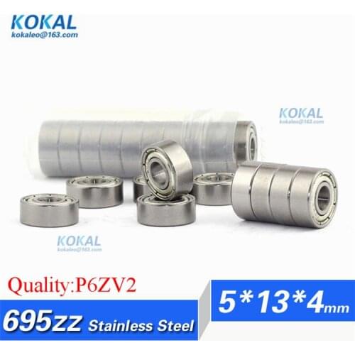 [S695ZZ-P6]Free Shipping 10pcs ABEC-7 stainless steel S695ZZ S1080095-2ZZ S695 695 automotive ball bearing 5*13*4mm