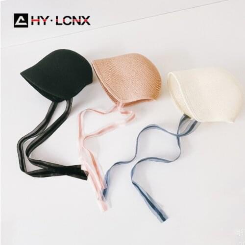 Summer Boy Girl Ribbon Decoration Fashion Breathable Sun Hat Child Outdoor Leisure Travel Breathable Monochrome Straw Hat