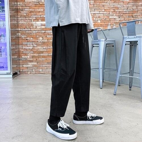 Streetwear Harem Pants Men Hip-hop Drop Crotch Cotton Joggers Wide Leg Pants Trousers Men Loose Pantalones Hombre