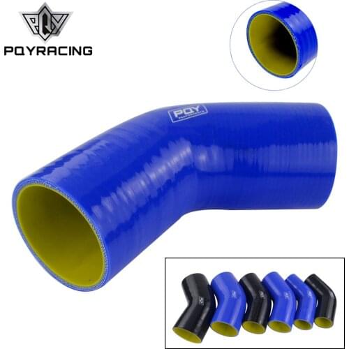 Blue/Black&Yellow 2.5" 63mm 45 Degree Elbow Silicone Hose Pipe Intercooler Turbo Intake Pipe Coupler Hose PQY-SH4525-QY