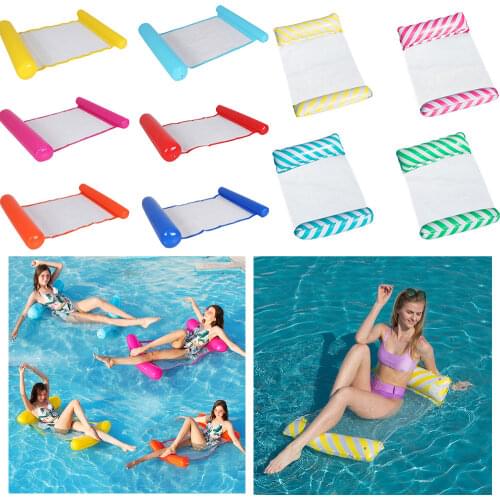 Outdoor Foldable Water Hammock Swimming Pool Inflatable Air Mattress Summer Beach Lounger Back Floating Chair Sleeping Bed