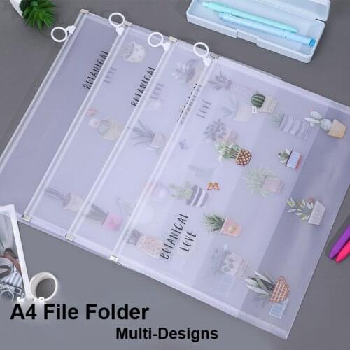 1PC Waterproof Zipper Kawaii Star A4 File Folder Bag Desk Document Paper Organizer Case Office Study Storage Bags Stationery