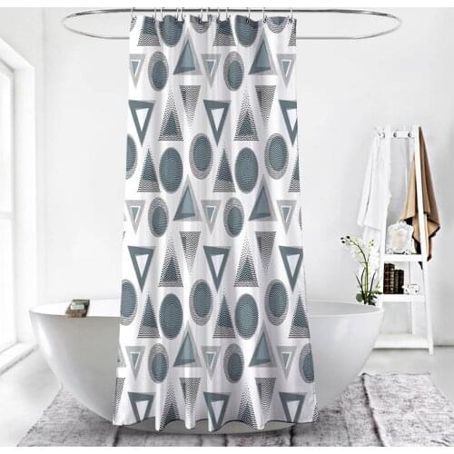 180x180cm Shower Curtain Waterproof Fabric Shower Curtain Abstract Geometry Heavy Duty Bathroom Curtain Liners with Hooks