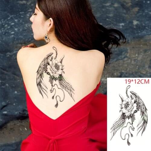 Waterproof Temporary Tattoo Sticker Flower Angel Wings Rose Lucky Rope Fake Tatto Flash Tatoo Leg Arm Hand for Men Women