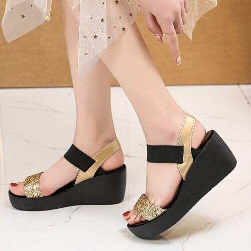 Fashion Wedges Shoes For Women High Heels Sandals Summer Shoes 2021 Flip Flop Chaussures Femme Platform Sandals Plus Size 35-43